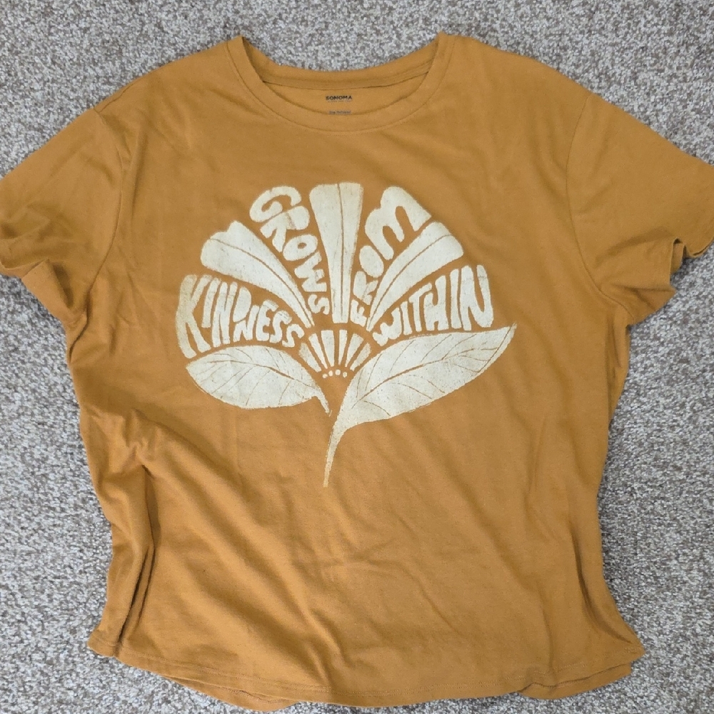 Sonoma Mustard Graphic Tee with Positive Message